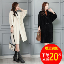 2018新款百搭显瘦气质加绒加厚女装宽松韩版大衣外套外衣冬衣褂子图片