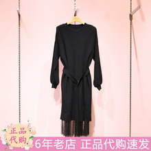 阿依莲秋装2019新款正品国内代购时尚毛织两件套连衣裙193389A837