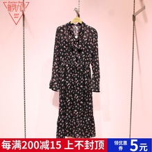 雪纺花连衣裙193181A638 正品 2019秋装 国内代购 新款 阿依莲女装