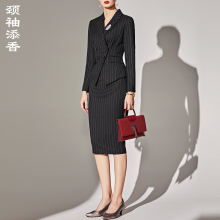 颈袖添香2018秋新款时尚名媛职业装女装套装小西装套裙两件套图片