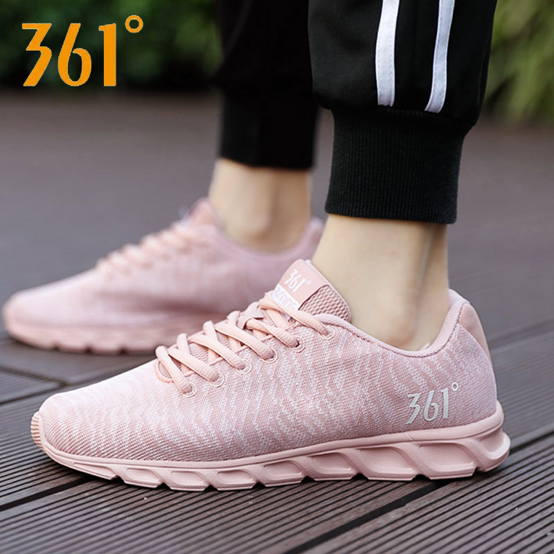 361 sports shoes for women 2019 new winter leather breathable casual shoes 361 degree pink women's running shoes