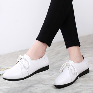 平底英伦圆头软底小皮鞋