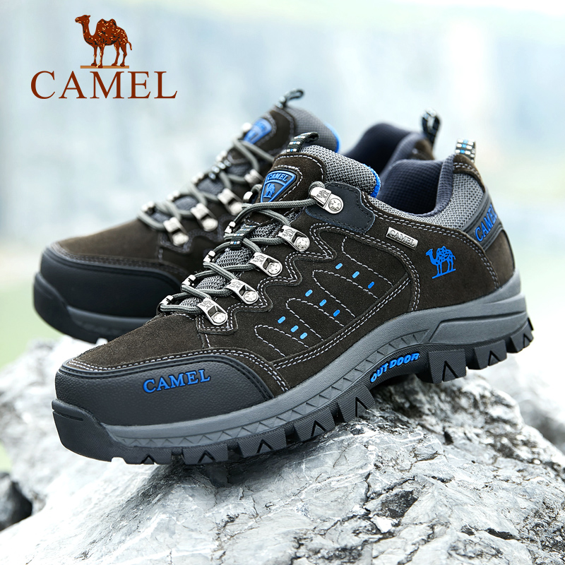 Camel hiking shoes for men and women, waterproof, anti slip, wear-resistant leather, low top desert travel, outdoor shoes, hiking shoes