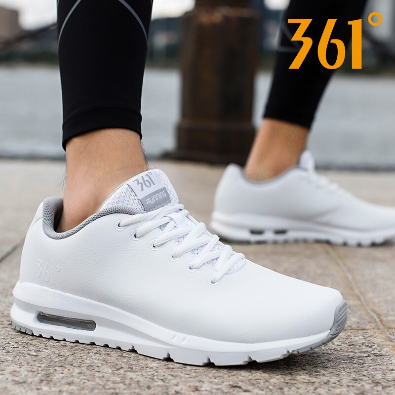 361 degree men's shoes, running shoes, 2019 autumn and winter new leather waterproof air cushion shoes, 361 casual sports shoes, men