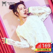 玛玛绨2018秋装新款碎花透视镂空网纱上衣女修身显瘦白色蕾丝衫图片