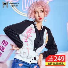 玛玛绨2018新款粉红豹印花短款外套韩版修身显瘦原宿chic港味夹克图片