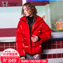 玛玛绨红色羽绒服女短款韩版时尚保暖加厚2018新款白鸭绒面包服冬图片