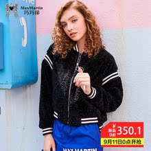 玛玛绨黑色抓绒外套女秋冬2018新款宽松复古长袖拉链港风潮牌夹克图片