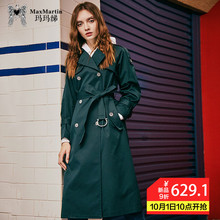 玛玛绨秋装外套女2018新款韩版女装时尚英伦风中长款过膝风衣女图片