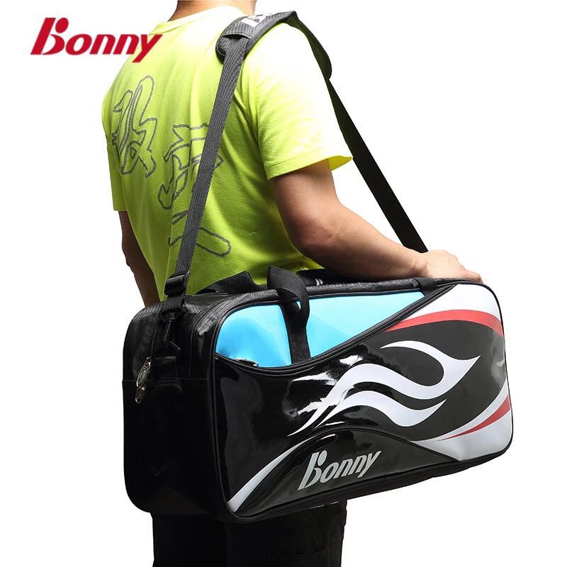 bonny波力羽毛球拍包男女网球包六支装男女双肩包防水隔热