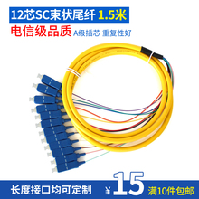 ST头尾纤 12芯束状尾纤SC方头单模光纤跳线电信级可订做FC 汤湖