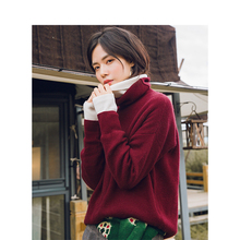 inman茵曼旗舰店2018秋装新款保暖显瘦套头羊绒衫毛衣女图片