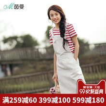 茵曼旗舰店白色牛仔背带裙女夏季短裙2018新款韩版学生显瘦连衣裙图片