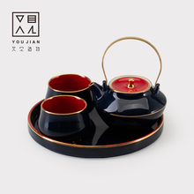 便携茶具 日式和风茶台 简约家用功夫茶具套装 礼品定制 一壶两杯