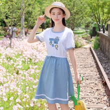 西子小荷裙子春季2018新款女连衣裙学生小清新韩版显瘦少女夏装图片
