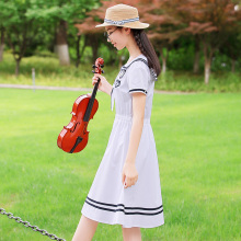 西子小荷海军风连衣裙水手服2018学生夏装新款韩版少女裙子学院风图片