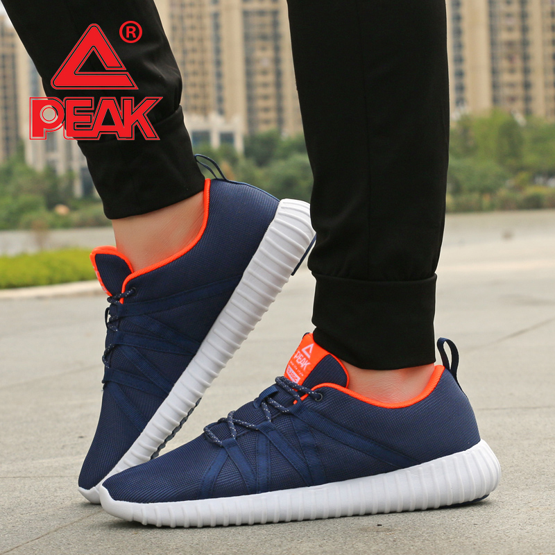 PEAK Men's Running Shoes Casual Shoes Winter Genuine Student Running Shoes Breathable Mesh Sports Shoes Tourism Shoes Male YB