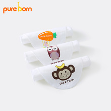 pureborn新生儿隔汗巾宝宝吸汗巾纱布婴儿垫背巾男童女童卡通汗巾