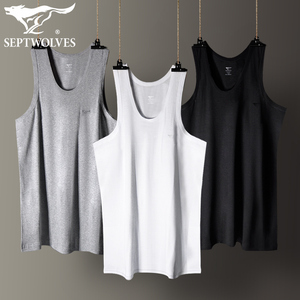 七匹狼白背心男全棉夏季纯棉宽松吊带跨栏老头老汉衫汗衫中老年人