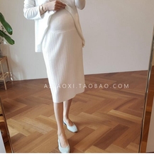 时尚 2019春秋薄款 孕妇短裙韩国代购 百褶显瘦包臀裙托腹孕妇半身裙