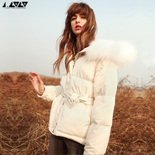 J.COCO2018冬装韩版女装新款宽松短款羽绒服女时尚加厚大毛领外套图片