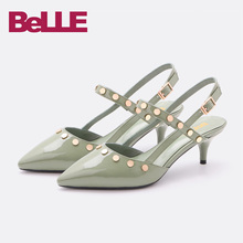 S4M1DAH8 商场同款 百丽凉鞋 牛漆皮细跟女鞋 18春季新款 Belle