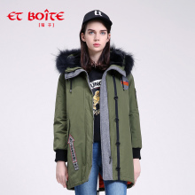 Et Boite/法文箱子长款连帽毛领加厚保暖棉袄棉服大衣女 E172K020图片