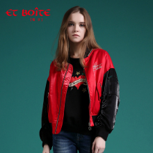 Et Boite/法文箱子秋季新款绣花老虎图案短款外套夹克女E182Z003图片