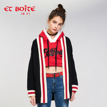 Et Boite/法文箱子秋季新品创意动物字母针织绣花外套女E182D007图片