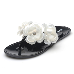 【一折扣】山茶花朵女凉鞋平底夏季夹脚丁字扣防滑度假沙滩拖鞋