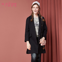 阿依莲2018秋季新款时尚简约廓形西服外套女中长款长袖西装上衣图片