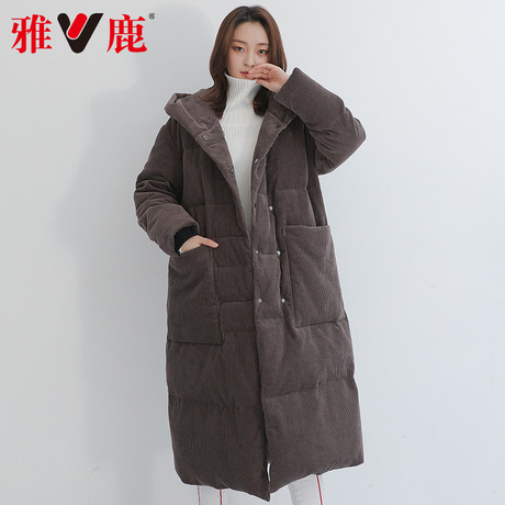 雅鹿高档时尚女装羽绒大衣被子羽绒服保暖加绒中长款新款韩版潮流商品大图