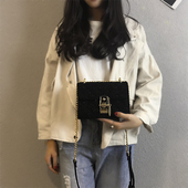潮韩版 百搭斜挎包港风复古迷你链条包 秋季上新小包包女2018新款