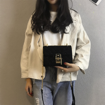 秋季上新小包包女2018新款潮韩版百搭斜挎包港风复古迷你链条包