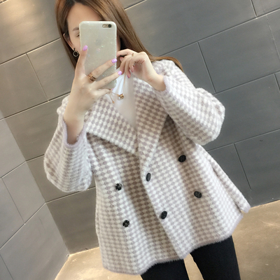 毛茸茸针织衫外套女2018早秋女装新款秋季长袖女毛衣开衫上衣服