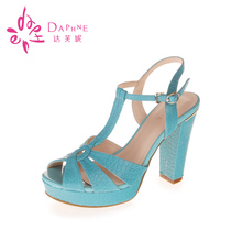 Daphne 达芙妮凉鞋 防水台OL女鞋 1014303069 春夏露趾高跟粗跟凉鞋