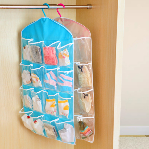 透明16格衣柜挂式收纳袋