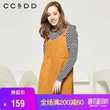 CCDD2018秋装新品专柜正品时尚直筒纯色背带连衣裙女大摆裙长裙图片