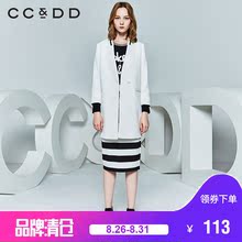 CCDD春装新品罗纹领茧型外套休闲通勤OL简约韩版风衣中长款图片
