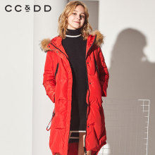 CCDD2018冬装新品专柜正品时尚宽松甜美长款羽绒服女厚款纯色外套图片