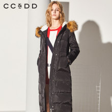 CCDD2018冬装新品专柜正品时尚宽松舒适黑色长款羽绒服女厚款外套图片