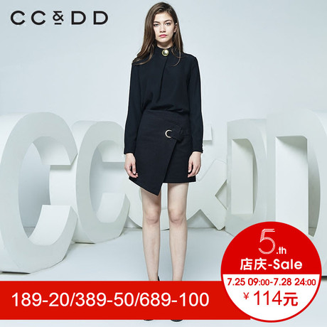 CCDD冬季新款专柜正品气质黑色修身淑女衬衫打底衫韩版商品大图