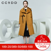 CCDD2018春装新品专柜正品气质淑女落肩款风衣女中长款韩版外套潮图片