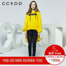 CCDD2018秋装新品专柜正品时尚个性宽松长款套头圆领衫女长袖上衣图片