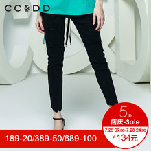 CCDD2018夏装新品专柜正品时尚休闲修身显瘦破洞牛仔长裤女小脚裤图片