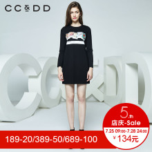 CCDD冬装新品专柜正品时尚休闲字母印花长袖T恤女中长款上衣图片
