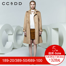 CCDD2018春装新品专柜正品时尚系带收腰a型风衣女中长款韩版外套图片