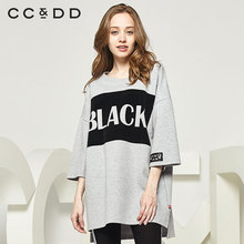 CCDD2018秋装新品专柜正品时尚宽松字母短袖T恤女大款圆领上衣图片