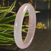 天然水晶玛瑙玉髓手饰女 陕西蓝田玉芙蓉玉手镯贵妃镯 正品 清石园
