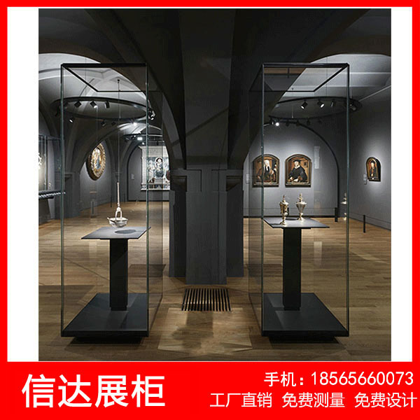 博物馆全景展示柜文物古董展柜瓷器展示柜防爆玻璃展示柜旋转展柜